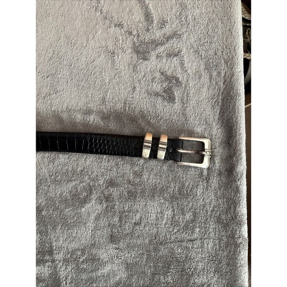 Belts.Com Black Croc Embossed Italian Calfskin Belt Men\'s Sz 60 Inches main image 5